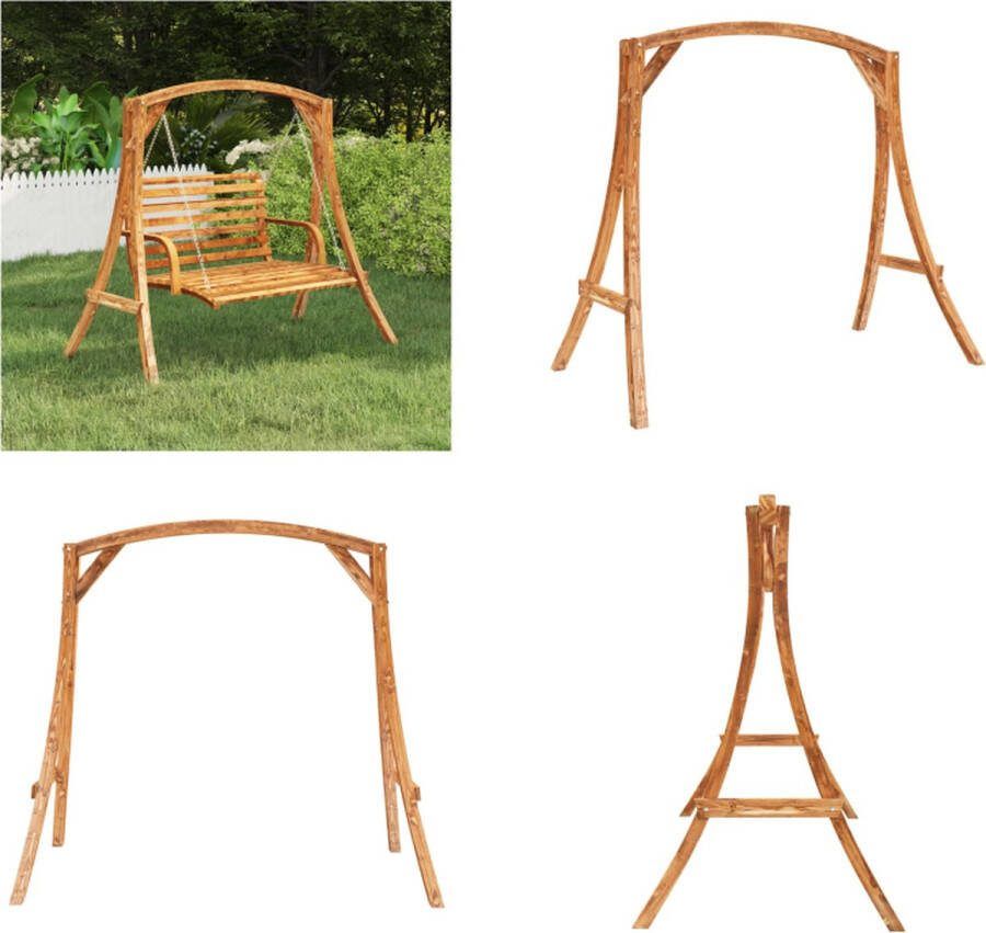 VidaXL Schommelframe massief gebogen hout met teakafwerking Schommelframe Schommelframes Schommel Frame Schommel Frames