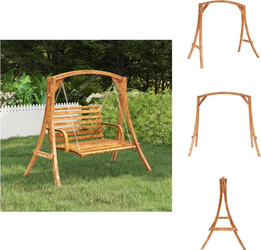 VidaXL Schommelframe Massief Hout 176.5 x 101 x 169.5 cm Teakafwerking Schommelstoel