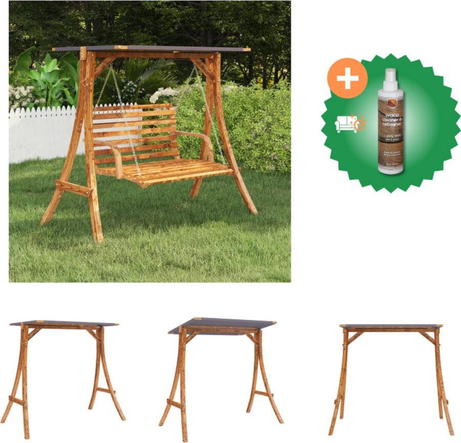 VidaXL Schommelframe Houten Standaard 175 x 101 x 161.5 cm Teakafwerking Schommelstoel Inclusief Houtreiniger en verfrisser