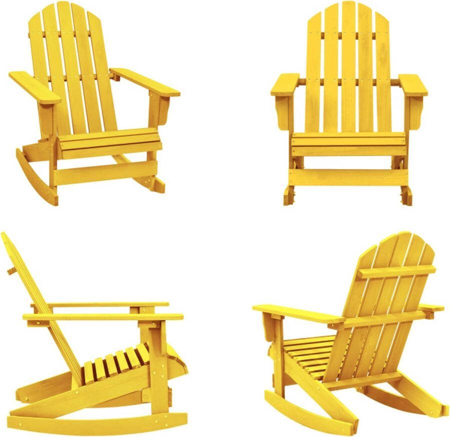 VidaXL Schommelstoel Adirondack massief vurenhout geel Tuinschommelstoel Tuinschommelstoelen Tuin Schommelstoel Tuin Schommelstoelen