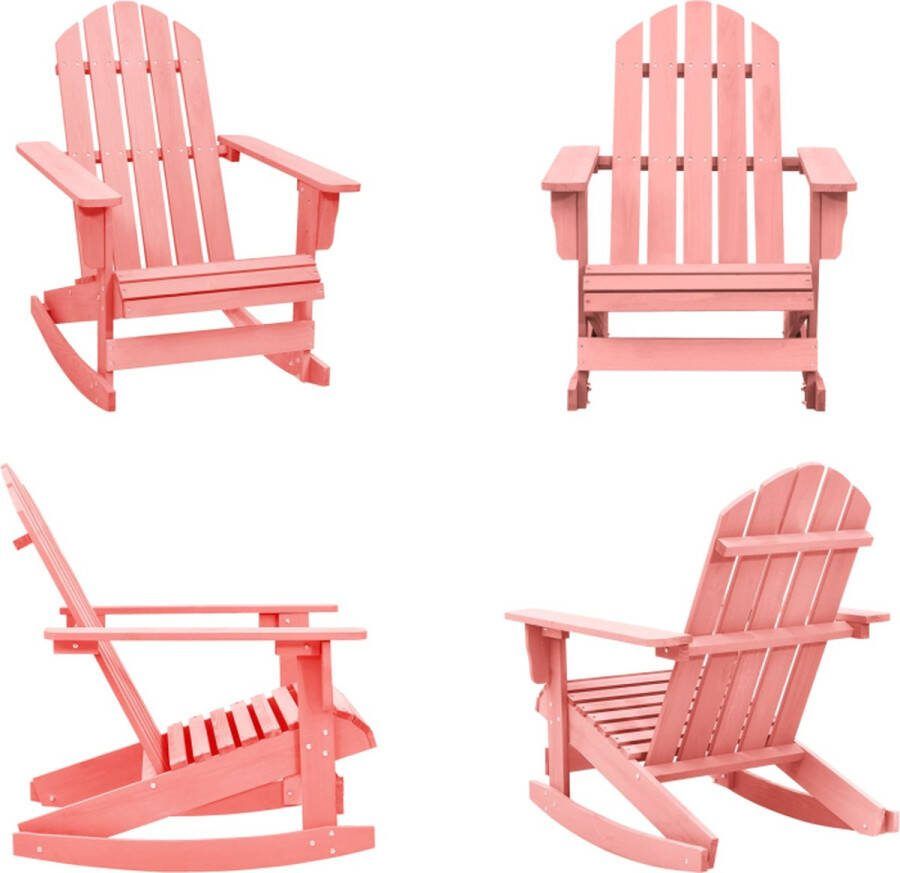VidaXL Schommelstoel Adirondack massief vurenhout roze Tuinschommelstoel Tuinschommelstoelen Tuin Schommelstoel Tuin Schommelstoelen