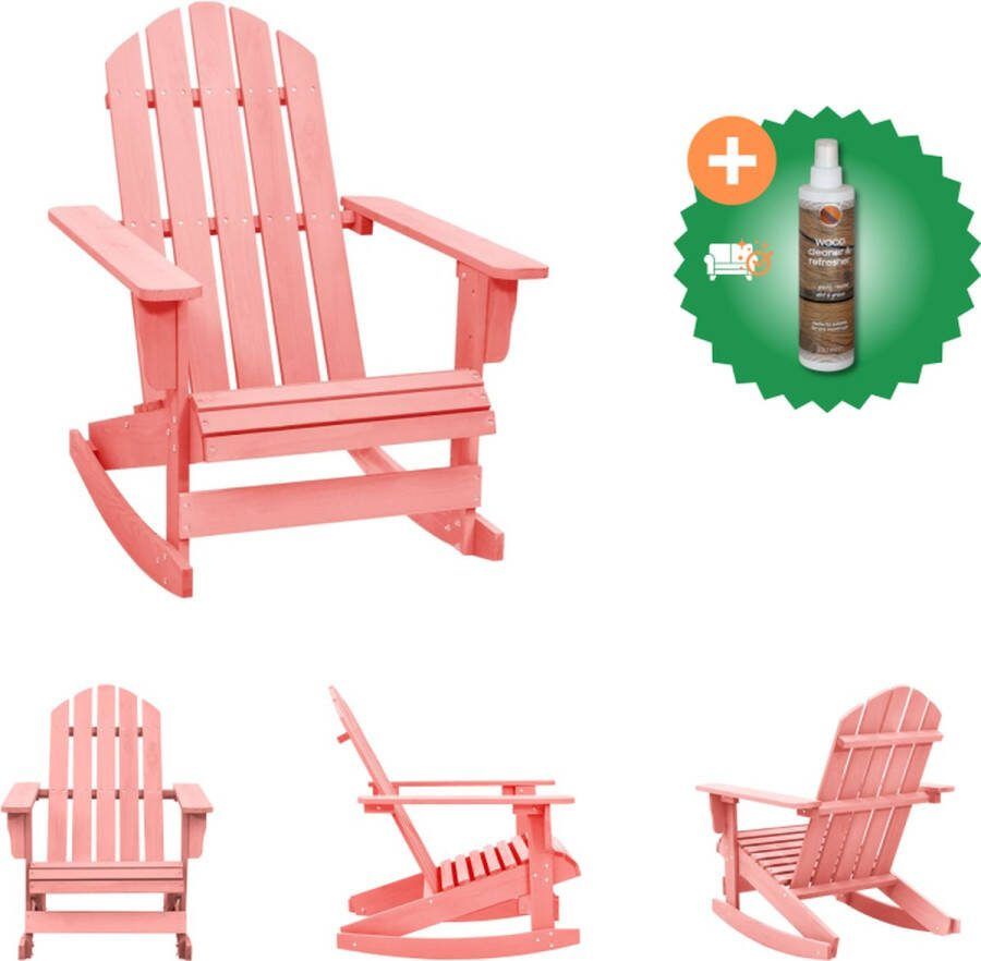 VidaXL Adirondack schommelstoel hout roze 70x91.5x92cm draagvermogen 110kg Tuinstoel Inclusief Houtreiniger en verfrisser
