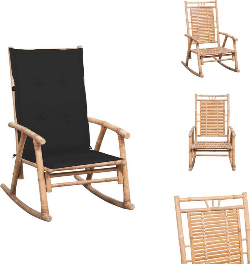 VidaXL Schommelstoel Bamboe 66 x 86 x 105 cm UV- weerbestendig Tuinstoel