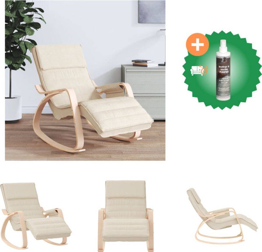 VidaXL Schommelstoel Crème 67 x 80 x 88 cm Duurzaam materiaal Schommelstoel Inclusief Reiniger