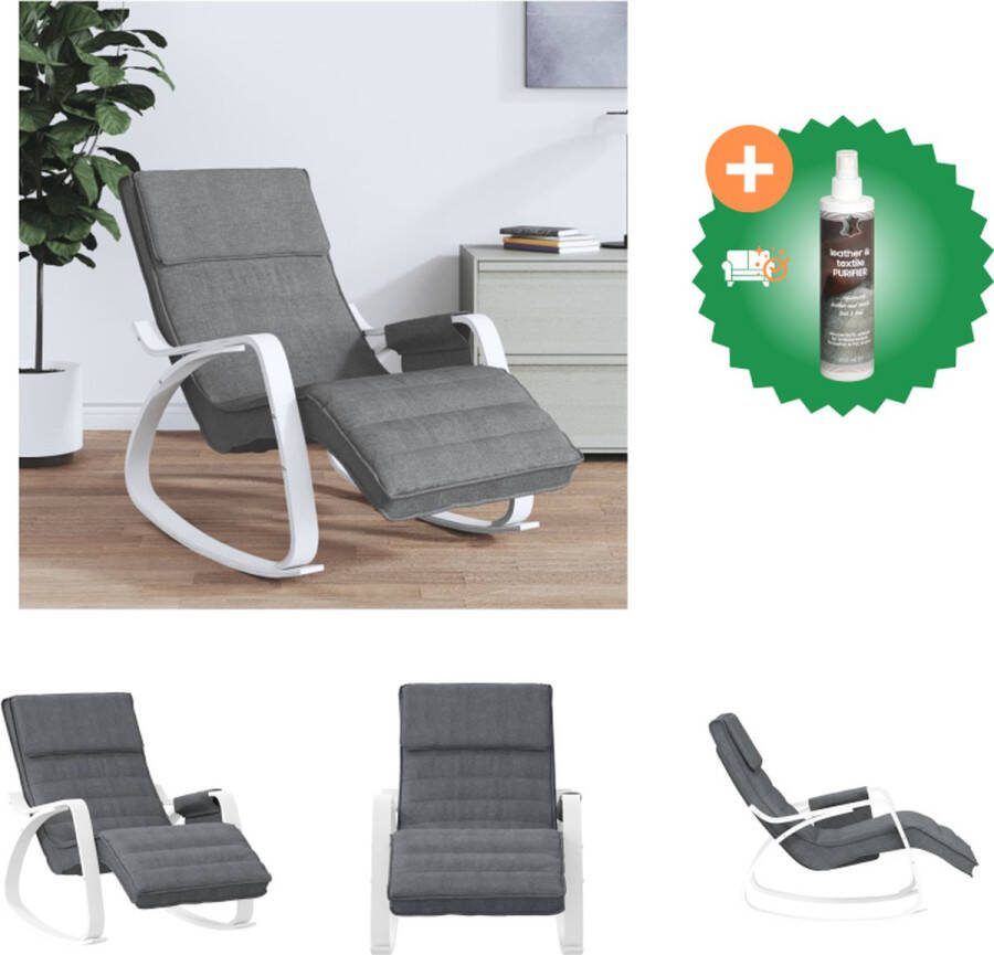 VidaXL Schommelstoel donkergrijs wit 67 x 80 x 88 cm Duurzaam materiaal Schommelstoel Inclusief Reiniger