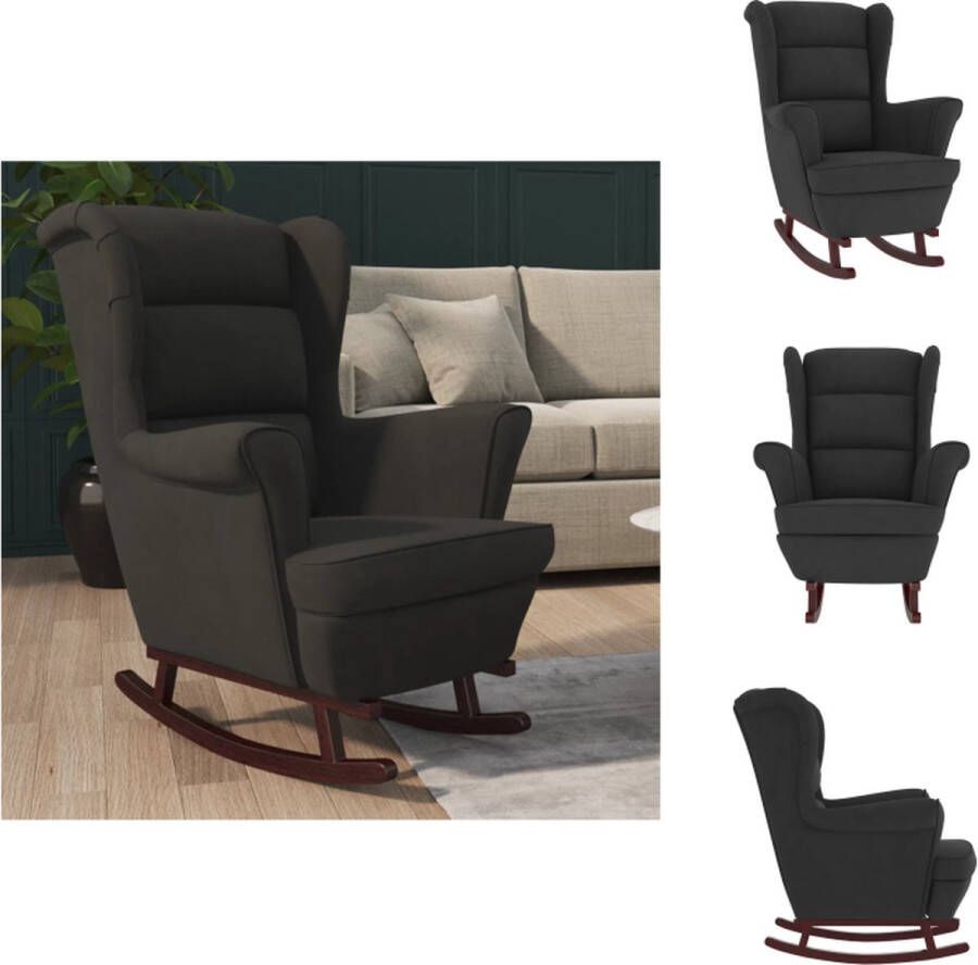 VidaXL Schommelstoel Fauteuil 78x93x97 cm Zwart Fluweel Schommelstoel