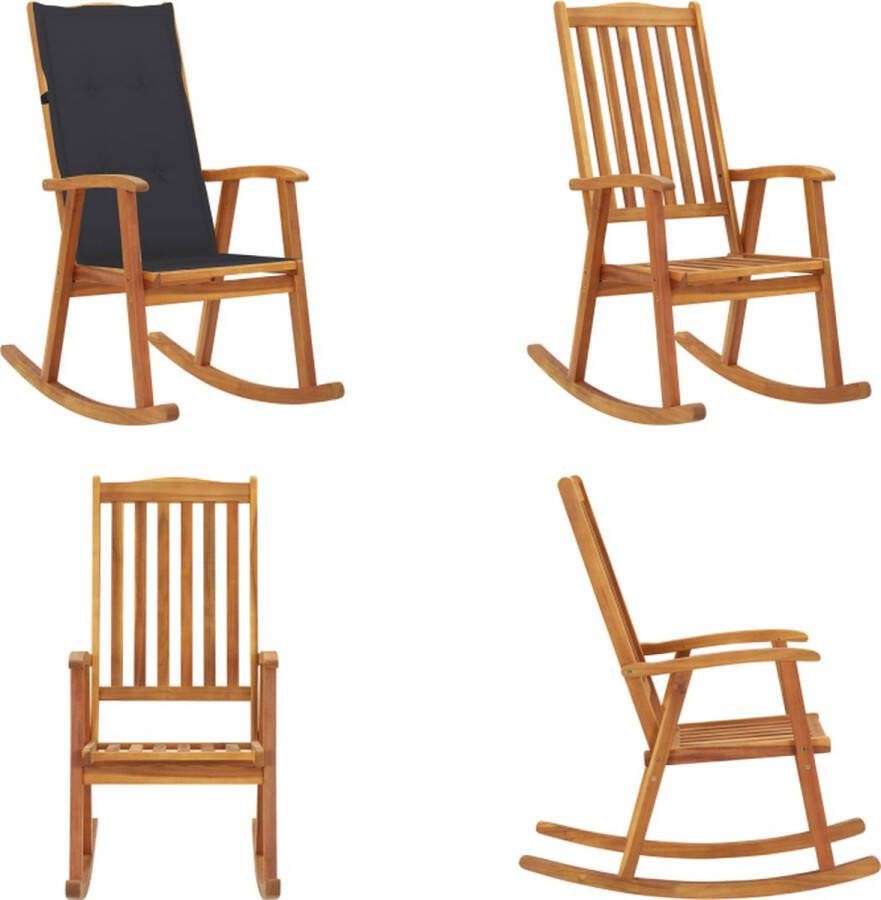 VidaXL Schommelstoel met kussens massief acaciahout Schommelstoel Schommelstoelen Fauteuil Fauteuils