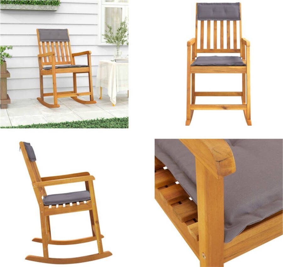 VidaXL Schommelstoel met kussens massief acaciahout Schommelstoel Schommelstoelen Stoel Loungestoel