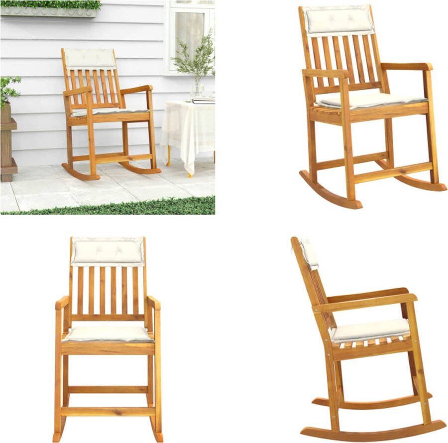 VidaXL Schommelstoel met kussens massief acaciahout Schommelstoel Schommelstoelen Stoel Loungestoel