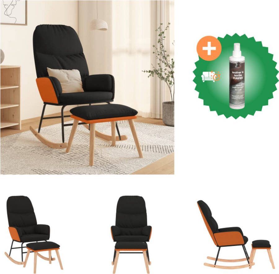 VidaXL Schommelstoel Stoelen 70 x 79 x 105 cm Zwart Schommelstoel Inclusief Reiniger