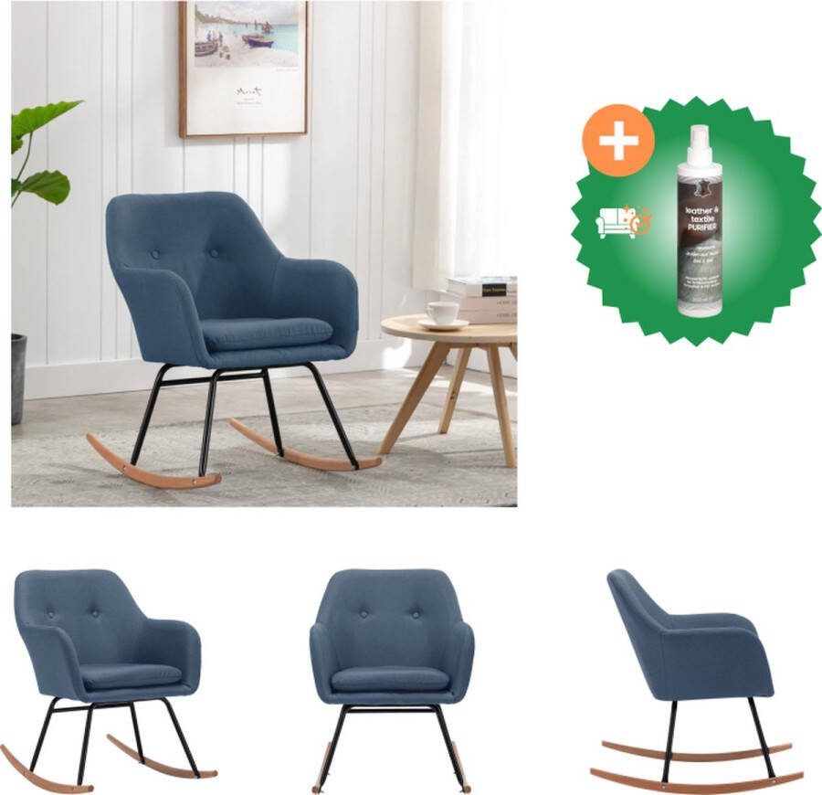 VidaXL Schommelstoel Modern Stoel 60 x 71 x 79 cm Blauw Schommelstoel Inclusief Reiniger
