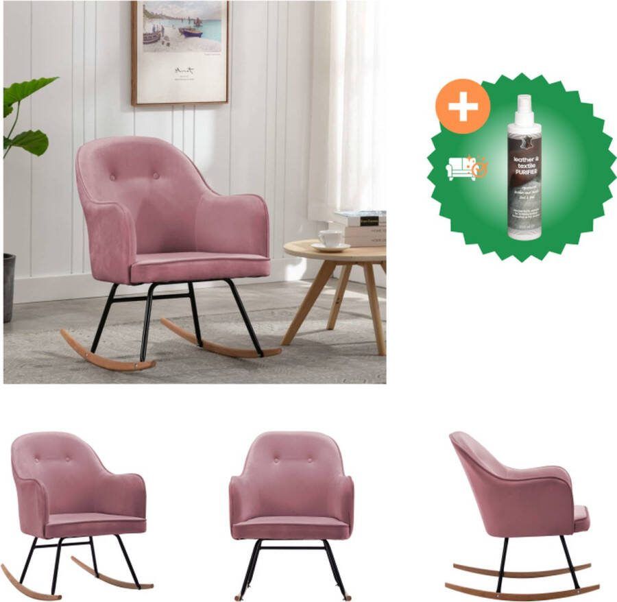 VidaXL Schommelstoel s Schommelstoelen 60 x 74 x 84 cm fluweel Schommelstoel Inclusief Reiniger