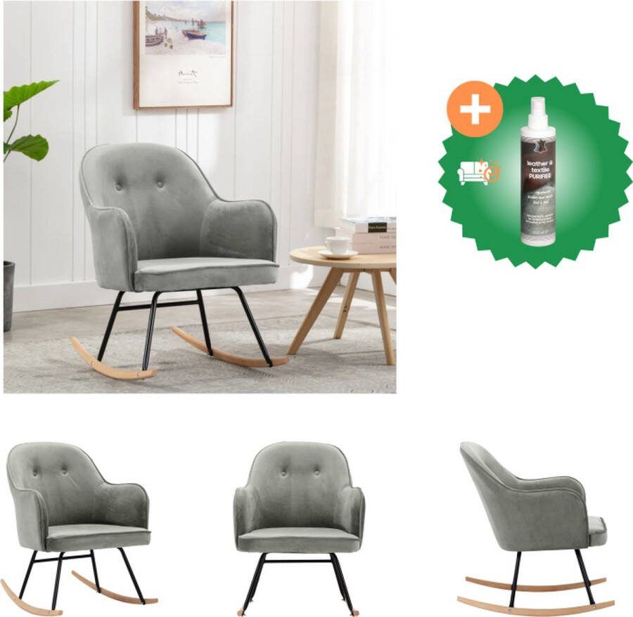 VidaXL Schommelstoel Schommelstoelen 60 x 74 x 84 cm Fluweel Schommelstoel Inclusief Reiniger