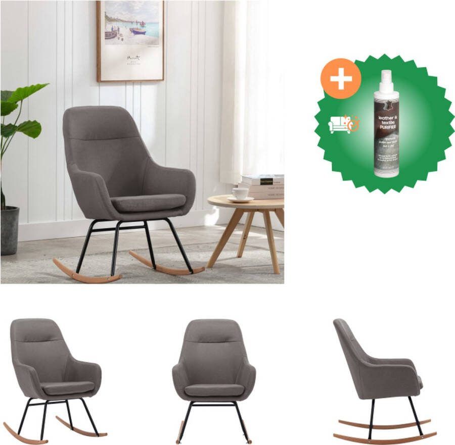 VidaXL Schommelstoel Schommelstoelen 61 x 80.5 x 89 cm Lichtgrijs Schommelstoel Inclusief Reiniger