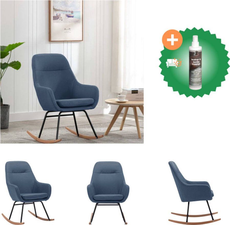 VidaXL Schommelstoel Modern Stoelen 61 x 80.5 x 89 cm Blauw Schommelstoel Inclusief Reiniger