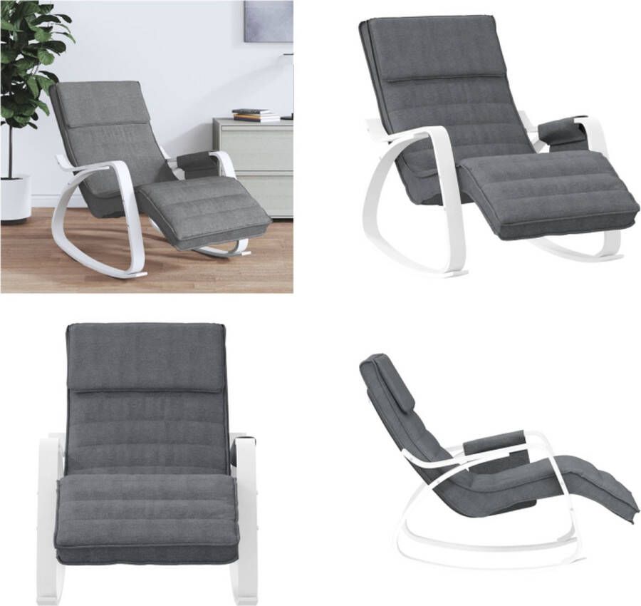 VidaXL Schommelstoel stof donkergrijs Schommelstoel Schommelstoelen Fauteuil Loungestoel