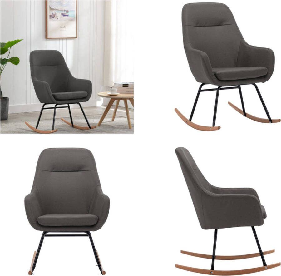 VidaXL Schommelstoel stof donkergrijs Schommelstoel Schommelstoelen Schommelende Stoel Schommelende Stoelen