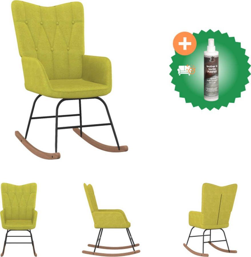 VidaXL Schommelfauteuil Lijnpatroon 61 x 78 x 98 cm Groen Schommelstoel Inclusief Reiniger
