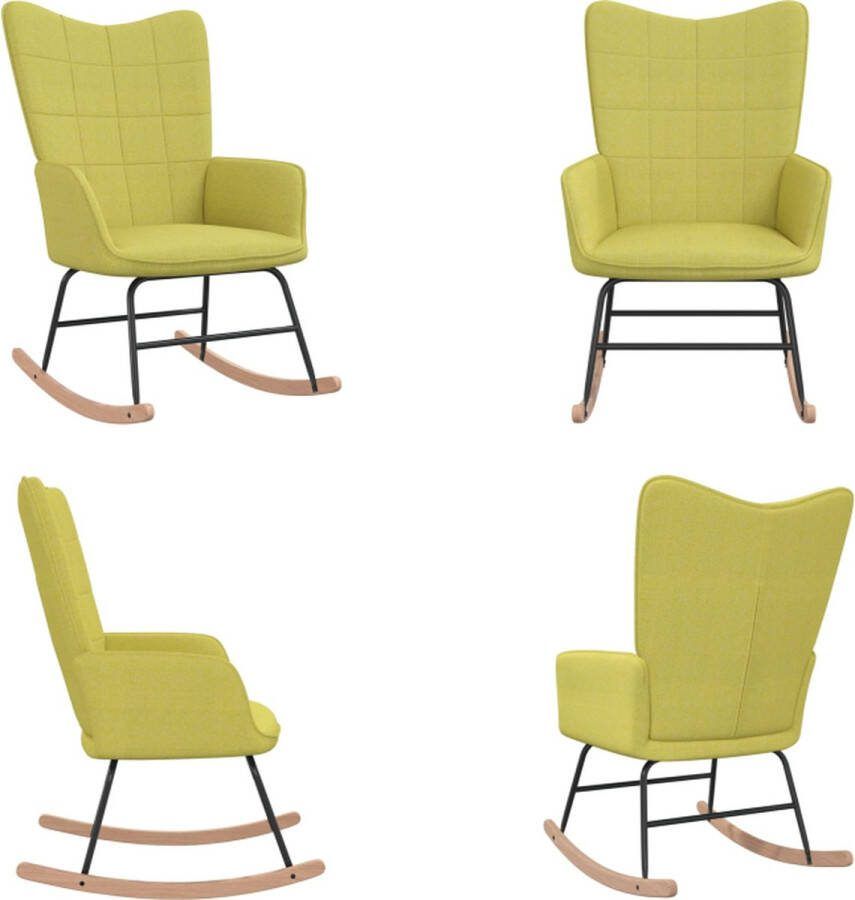 VidaXL Schommelstoel stof groen Schommelstoel Schommelstoelen Schommel Stoel Schommel Stoelen