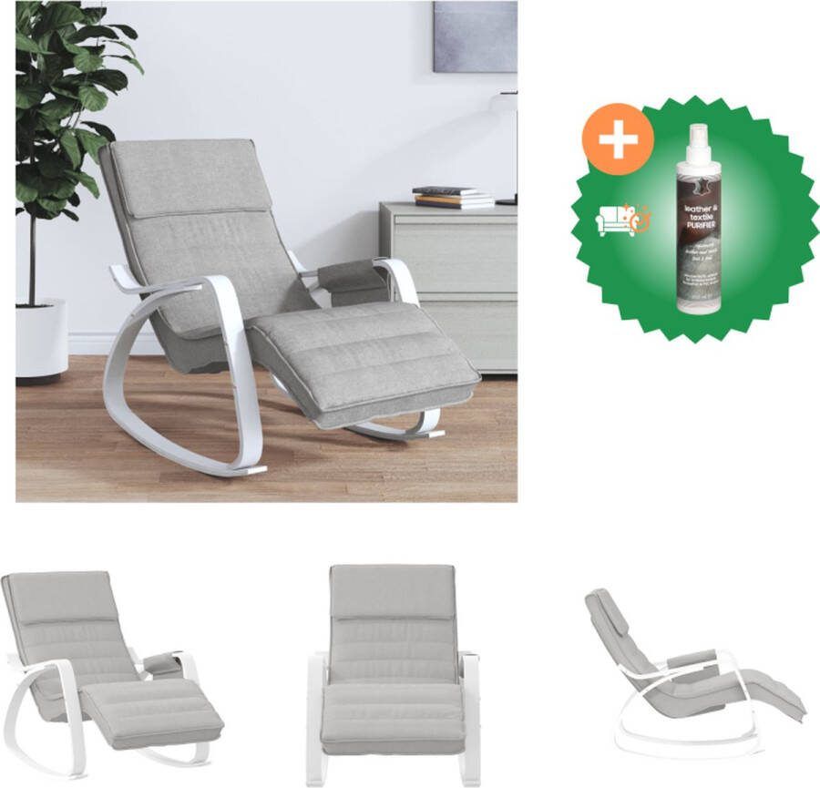 VidaXL Schommelstoel Lichtgrijs Wit 67 x 80 x 88 cm Duurzaam materiaal Schommelstoel Inclusief Reiniger