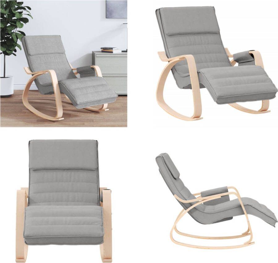 VidaXL Schommelstoel stof lichtgrijs Schommelstoel Schommelstoelen Fauteuil Loungestoel