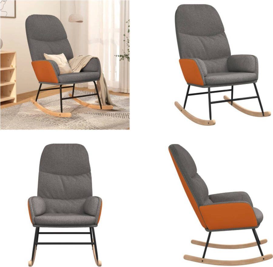 VidaXL Schommelstoel stof lichtgrijs Schommelstoel Schommelstoelen Fauteuil Loungestoel