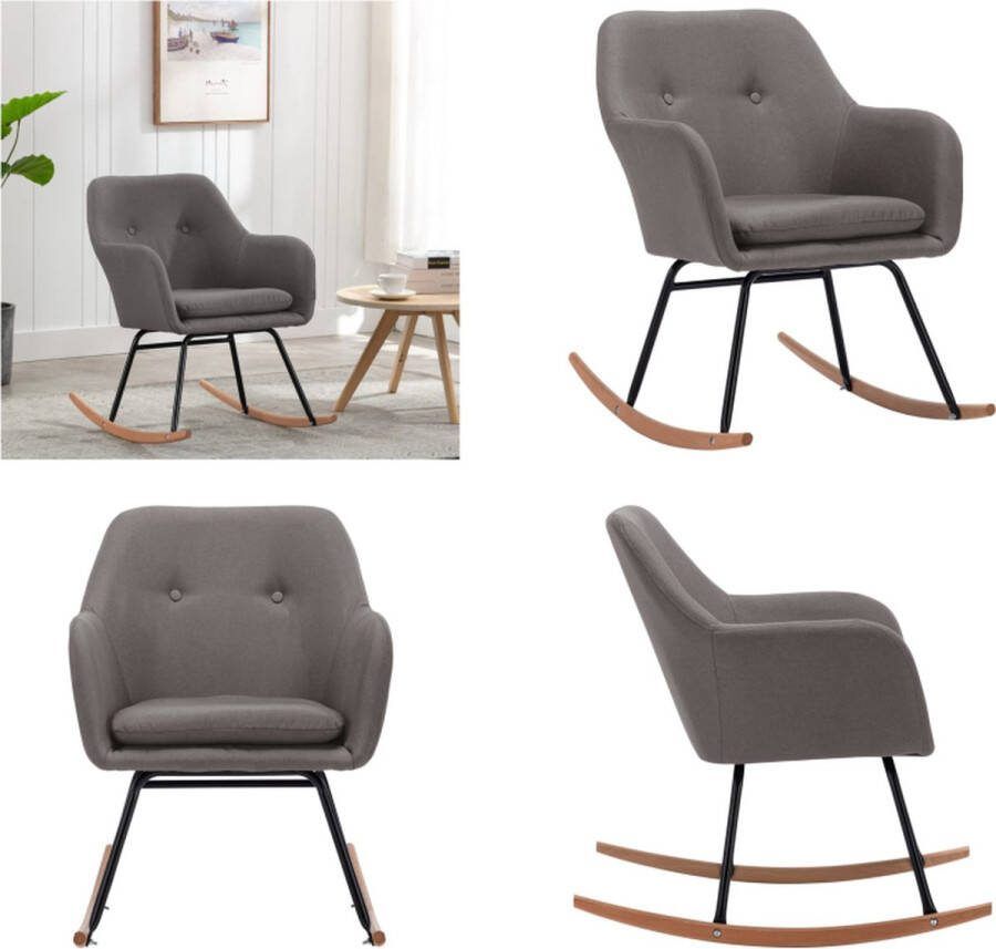 VidaXL Schommelstoel stof lichtgrijs Schommelstoel Schommelstoelen Schommelende Stoel Schommelende Stoelen