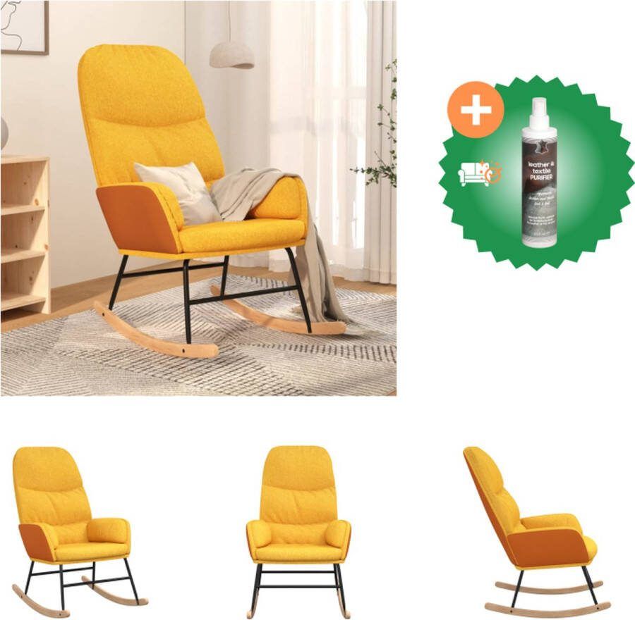 VidaXL Schommelstoel Mosterdgeel Afmeting- 70 x 79 x 105 cm Schommelstoel Inclusief Reiniger