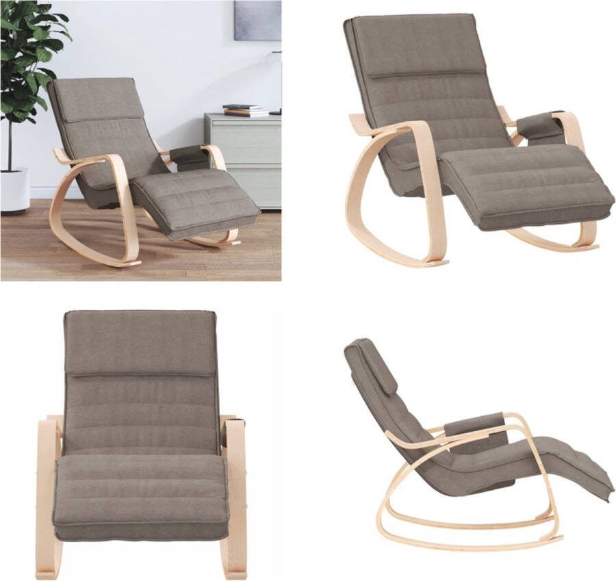 VidaXL Schommelstoel stof taupe Schommelstoel Schommelstoelen Fauteuil Loungestoel