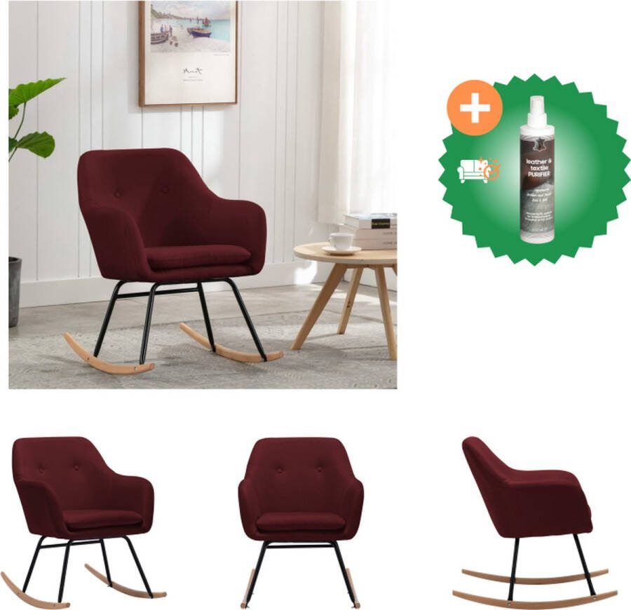 VidaXL Schommelstoel Stoel 60 x 71 x 79 cm Wijnrood Schommelstoel Inclusief Reiniger