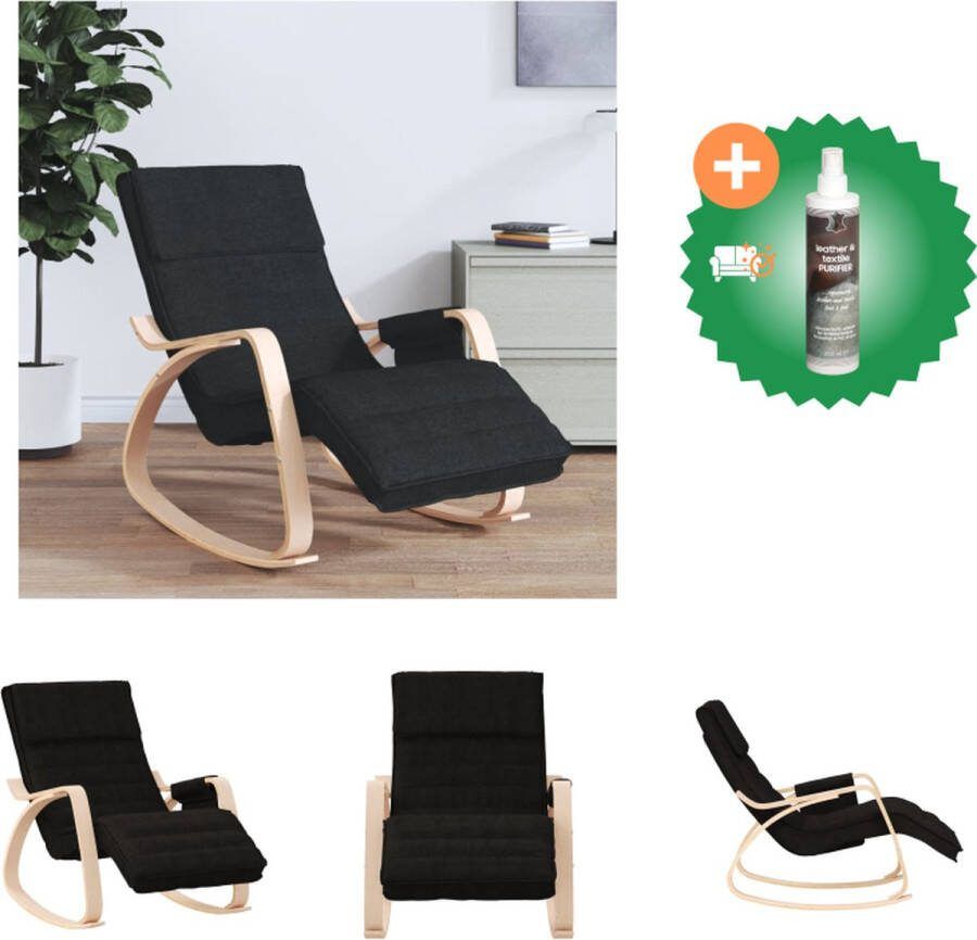 VidaXL Schommelstoel Zwart 67 x 80 x 88 cm Duurzaam materiaal Schommelstoel Inclusief Reiniger