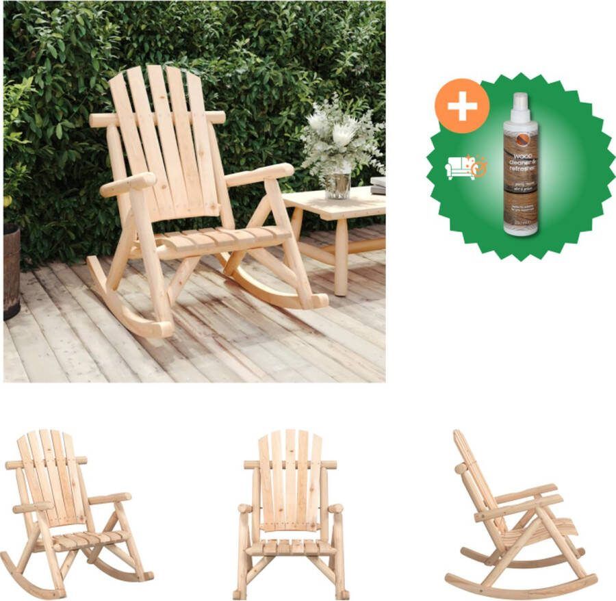 VidaXL Schommelstoel Tuin 69x96x101 cm Massief vurenhout Tuinbank Inclusief Houtreiniger en verfrisser