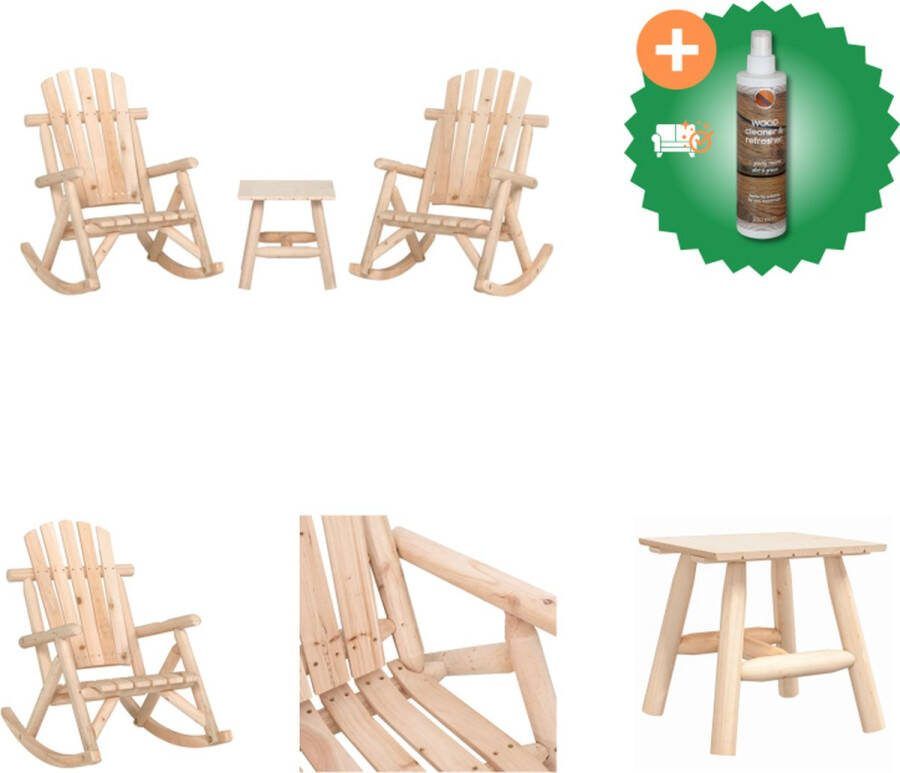 VidaXL Schommelstoel Tuinmeubelen 69 x 96 x 101 cm Massief vurenhout Tuinset Inclusief Houtreiniger en verfrisser