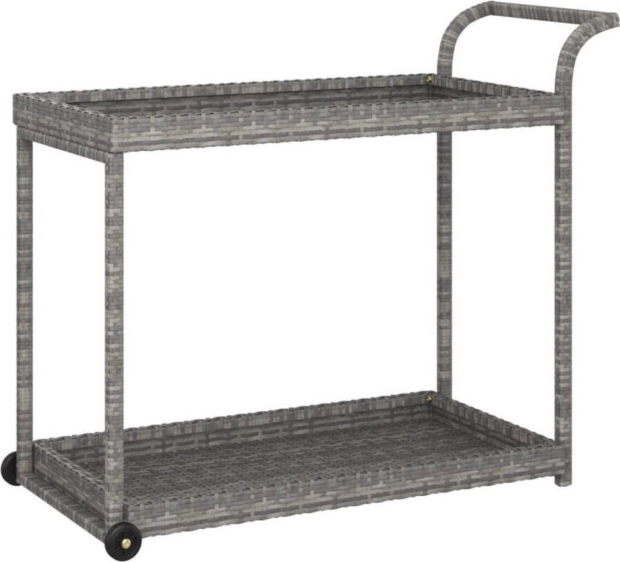 VidaXL -Serveerwagen-100x45x83-cm-poly-rattan-grijs