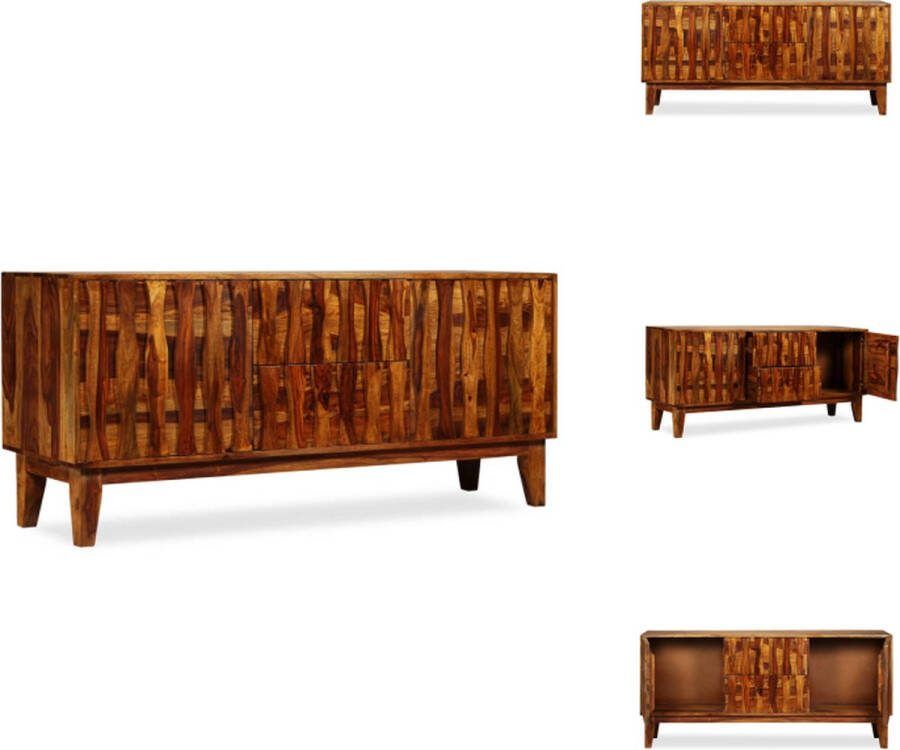 VidaXL Sheesham Dressoir Bruin 160 x 45 x 70 cm 2 Deuren 2 Lades Keukenkast