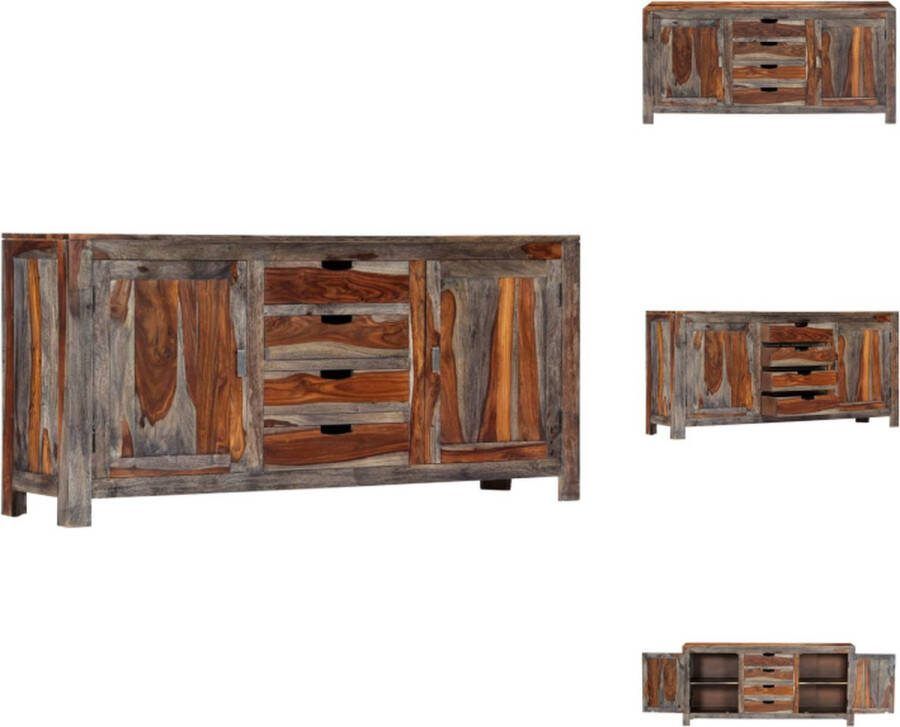 VidaXL Sheeshamhouten dressoir 160 x 40 x 75 cm grijs Keukenkast