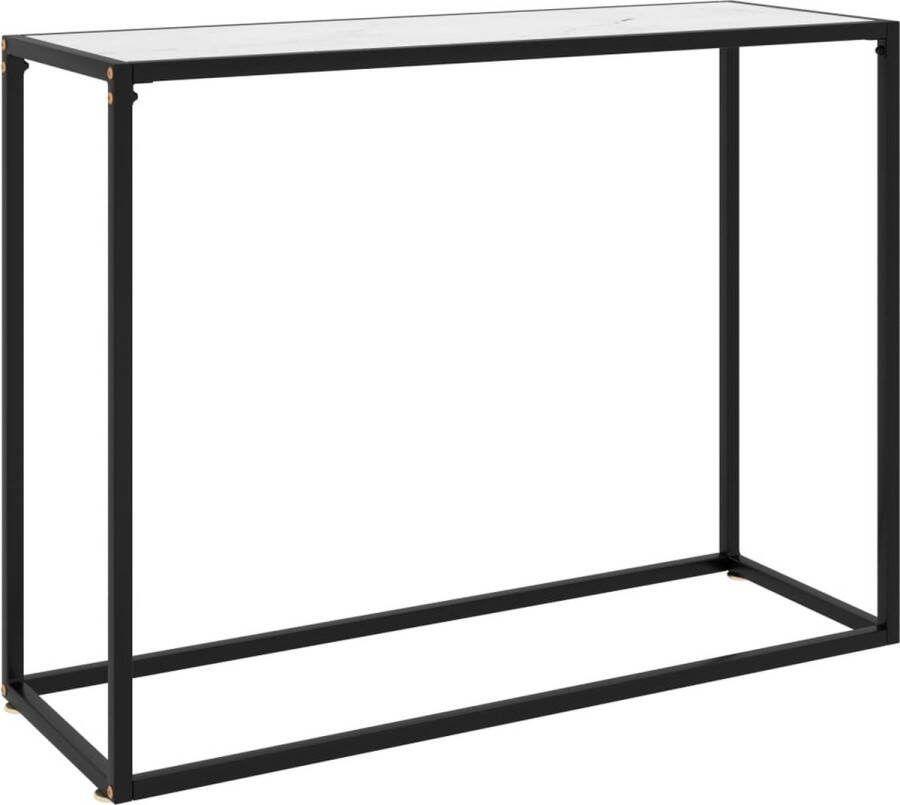VidaXL Sidetable 100x35x75 cm gehard glas wit