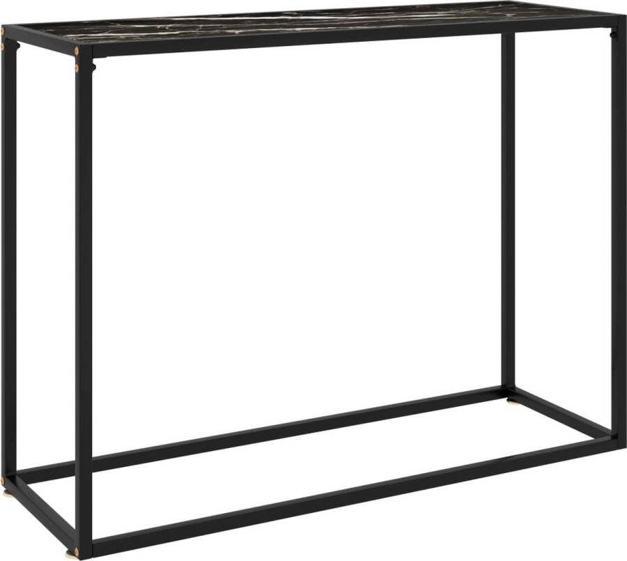 VidaXL Sidetable 100x35x75 cm gehard glas zwart