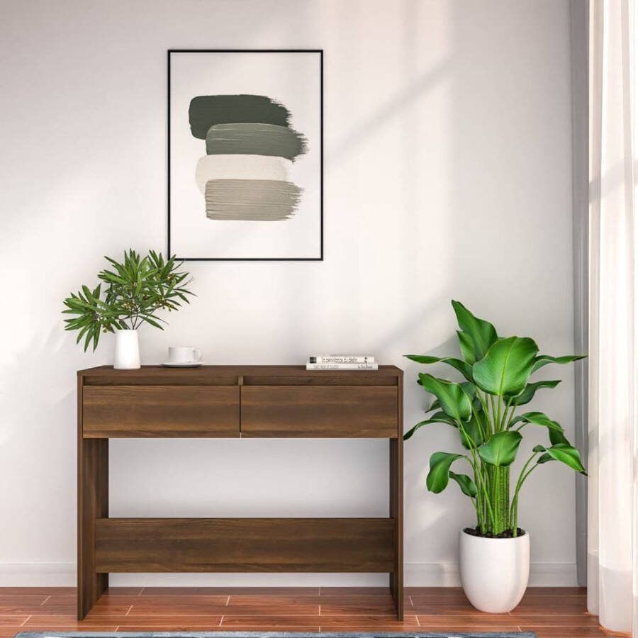 VidaXL Sidetable 100x35x76 5 cm spaanplaat kleur eiken bruin