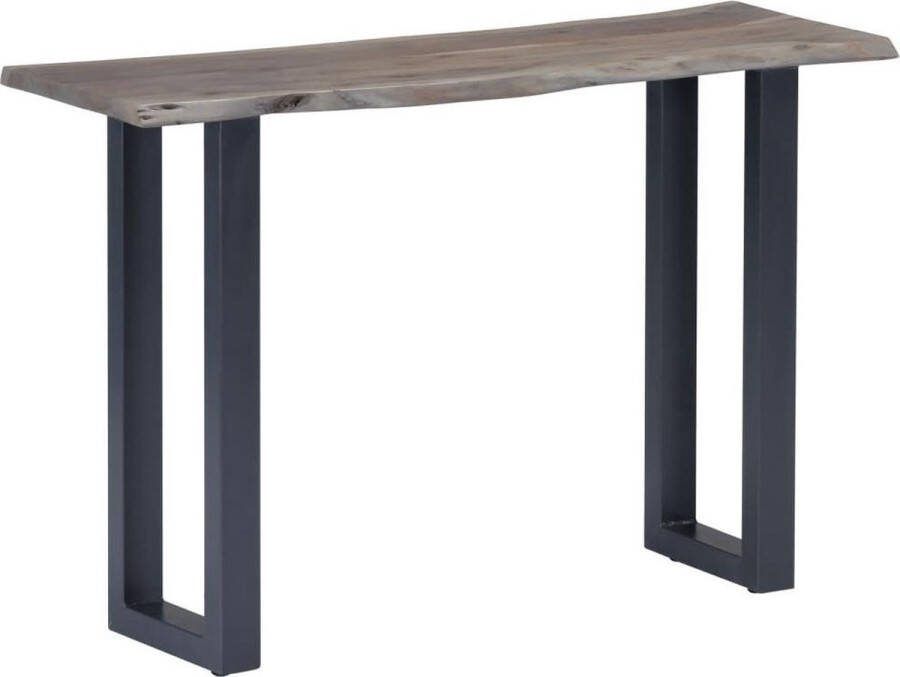 VidaXL Sidetable 115x35x76 cm grijs massief araciahout en ijzer