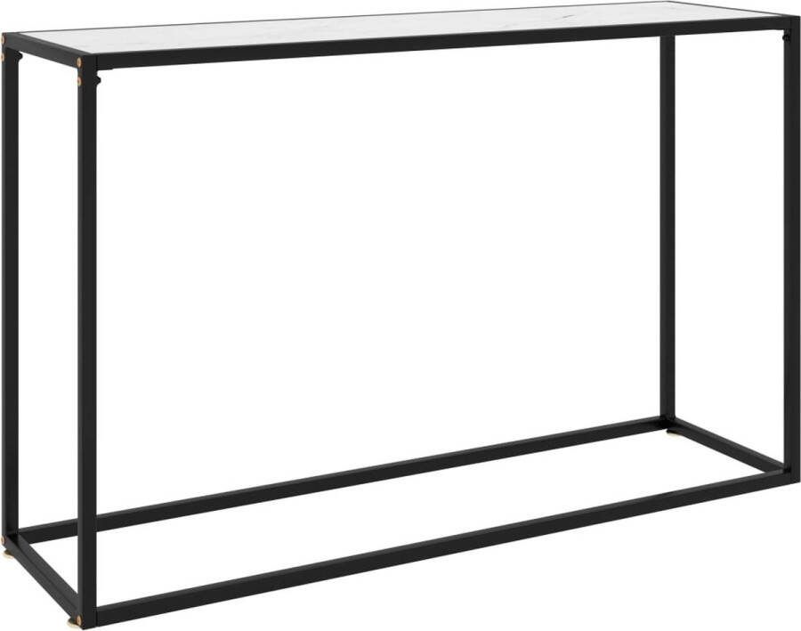 VidaXL Sidetable 120x35x75 cm gehard glas wit