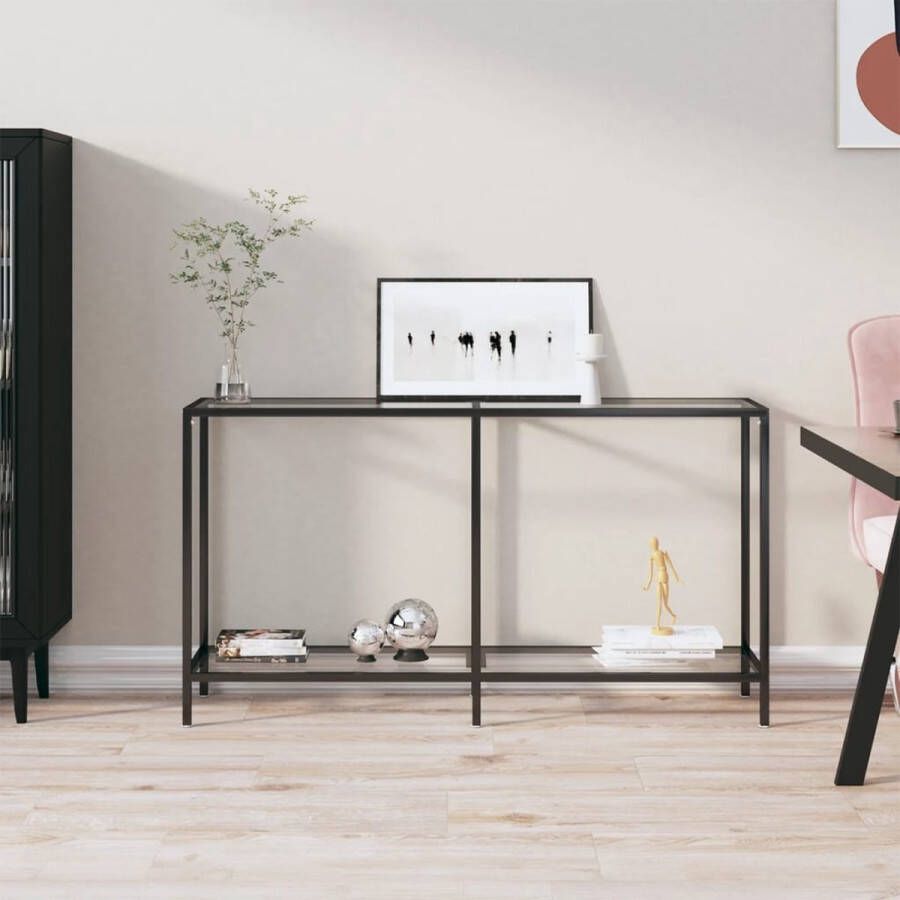 VidaXL Sidetable 140x35x75 5 cm transparant gehard glas
