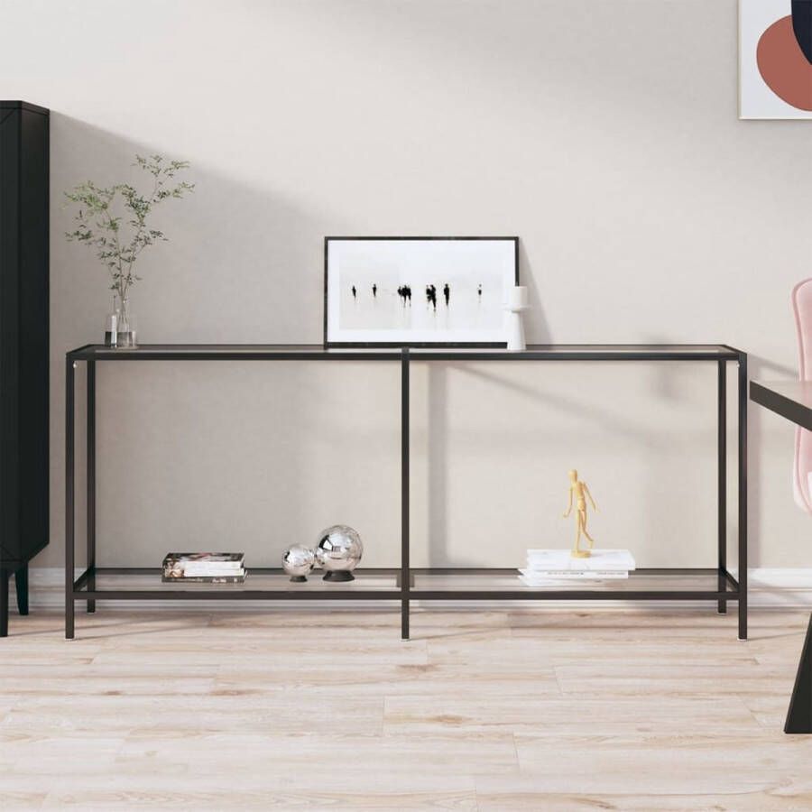 VidaXL Sidetable 180x35x75 5 cm transparant gehard glas