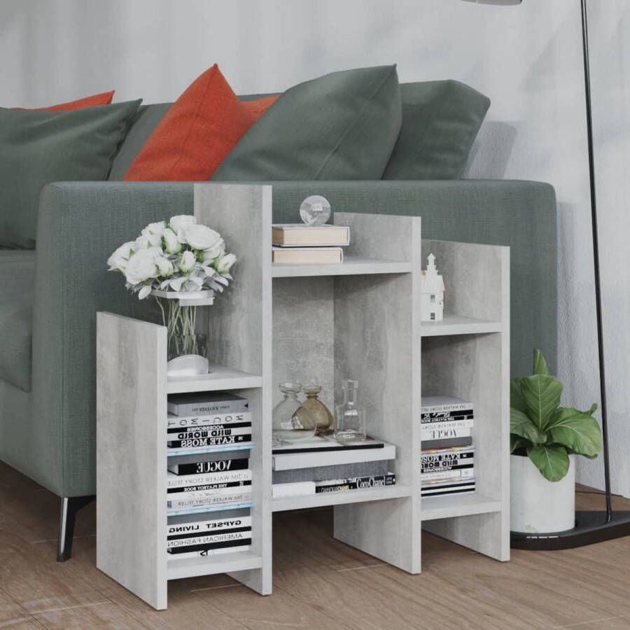 VidaXL Sidetable 60x26x60 cm spaanplaat betongrijs