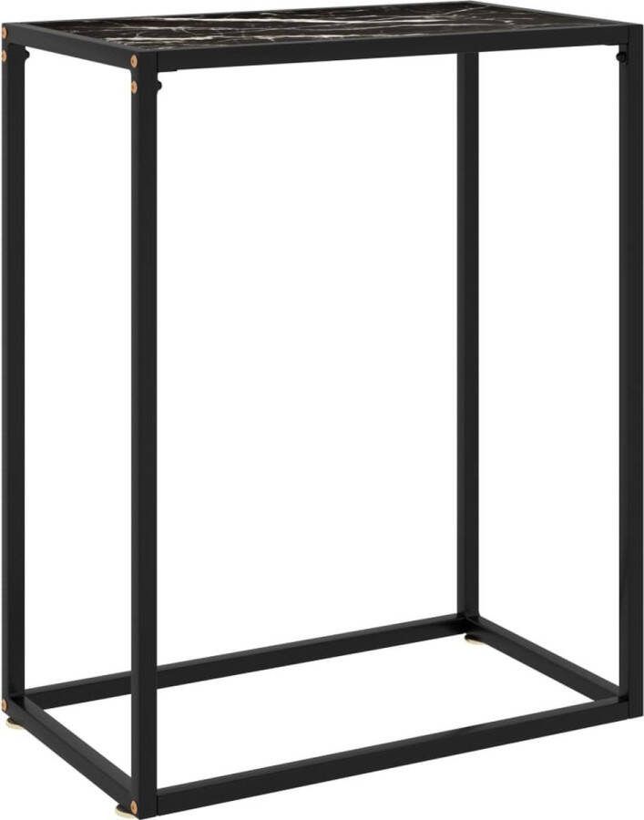 VidaXL Sidetable 60x35x75 cm gehard glas zwart