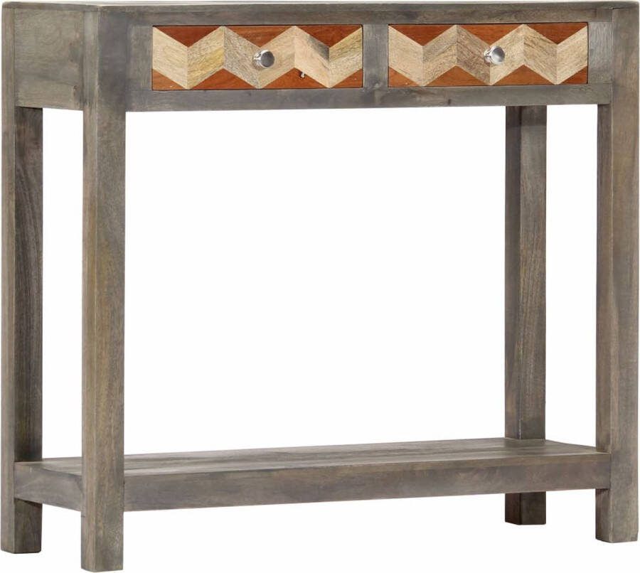 VidaXL Sidetable 86x30x76 cm massief mangohout grijs
