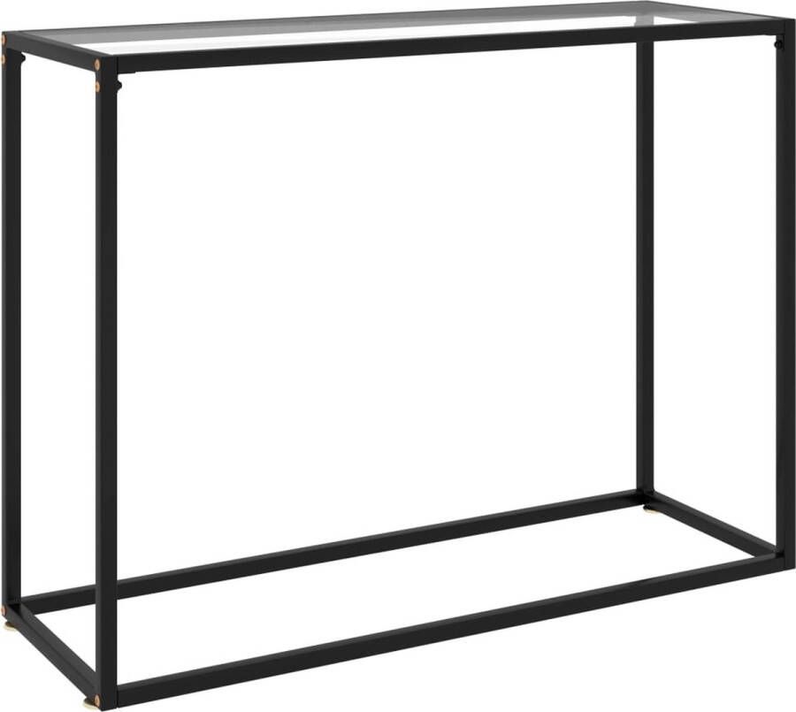 VidaXL Sidetable design 100x35x75 cm gehard glas transparant