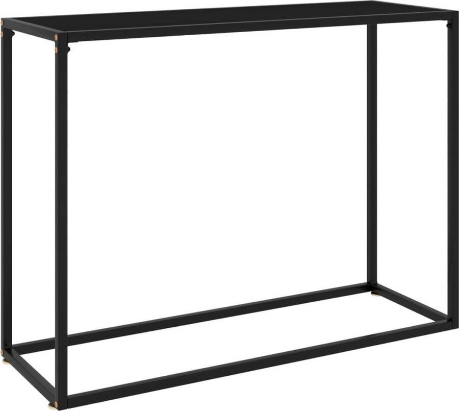 VidaXL Sidetable design 100x35x75 cm gehard glas zwart