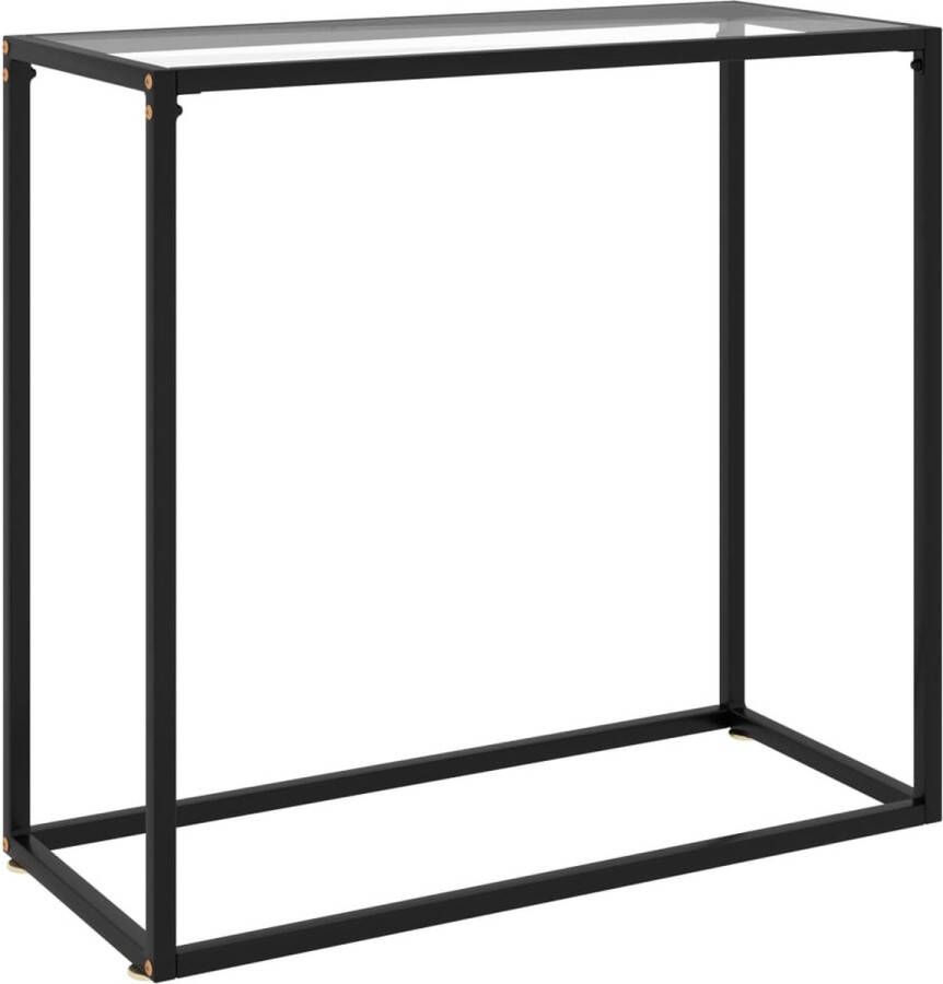 VidaXL Sidetable design 80x35x75 cm gehard glas transparant