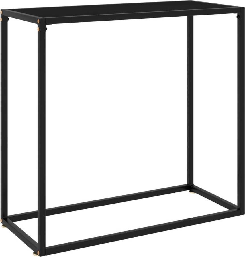 VidaXL Sidetable design 80x35x75 cm gehard glas zwart